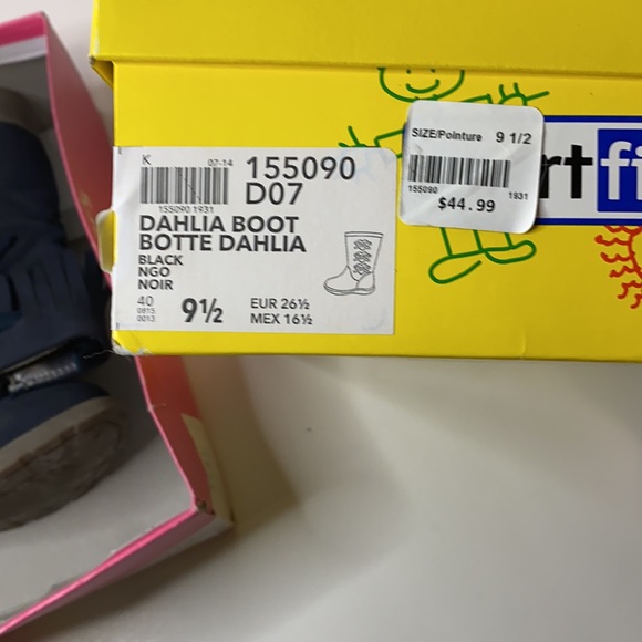 2 Pair Bundle - Dahlia Black Boots Kid’s Smart Fit Sz 9.5 / Navy Blue Boots Sz10 - Picture 8 of 9